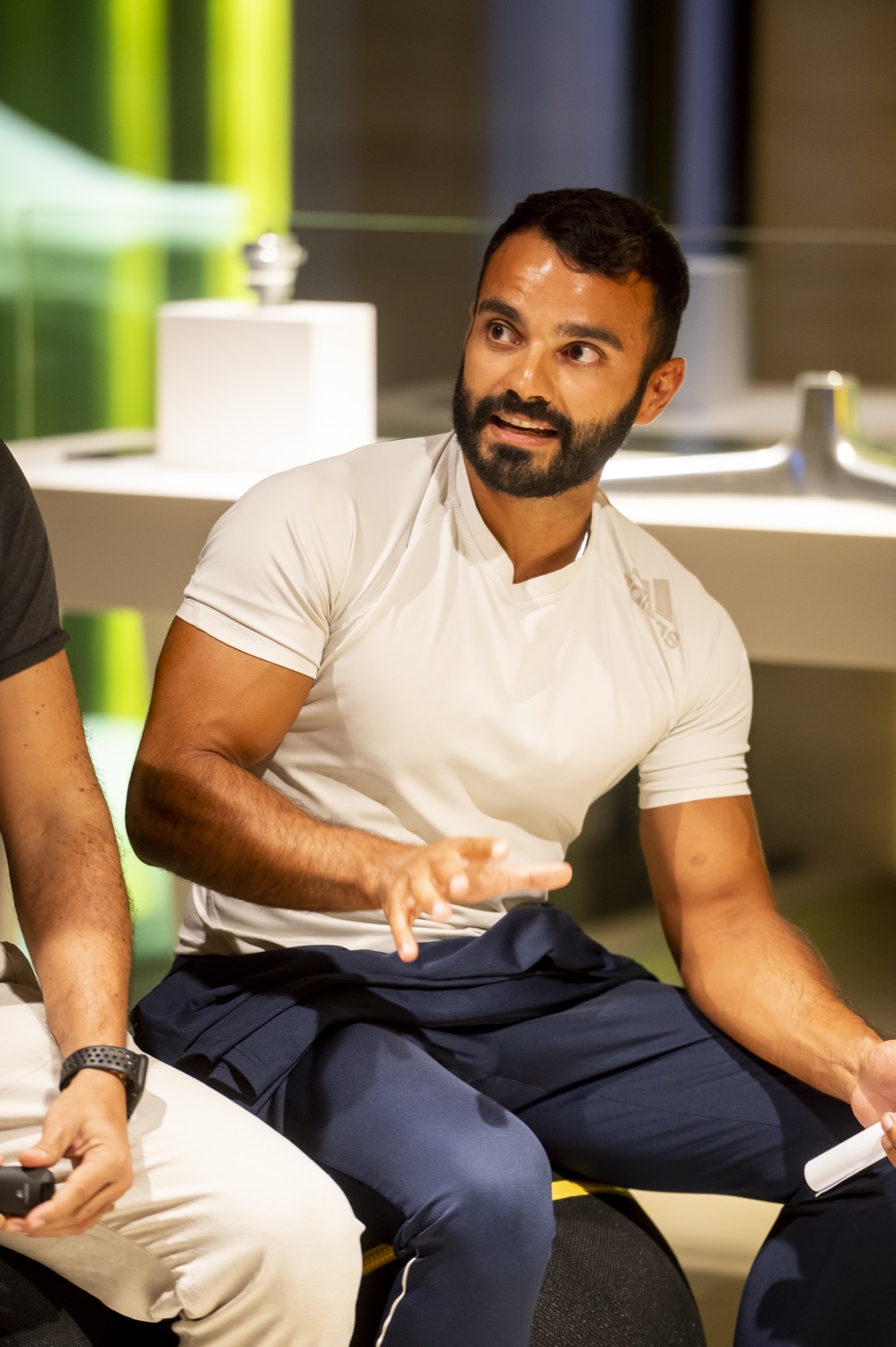 Riccardo durante il talk Technogym